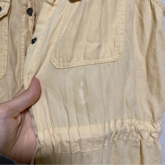 Free People Pale Yellow Button Front Tie Waist Vest Jacket - Picture 8 of 9